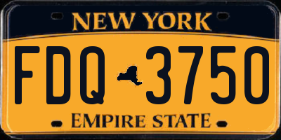 NY license plate FDQ3750