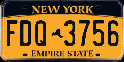NY license plate FDQ3756