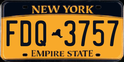 NY license plate FDQ3757
