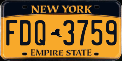 NY license plate FDQ3759