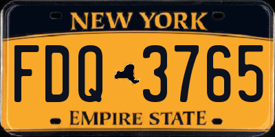 NY license plate FDQ3765