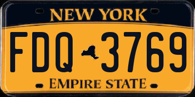 NY license plate FDQ3769