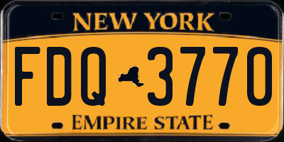 NY license plate FDQ3770