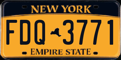 NY license plate FDQ3771