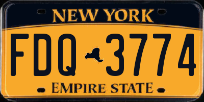 NY license plate FDQ3774