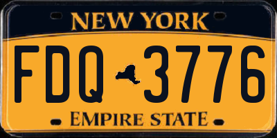 NY license plate FDQ3776