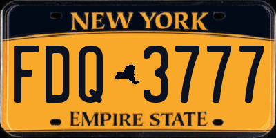 NY license plate FDQ3777