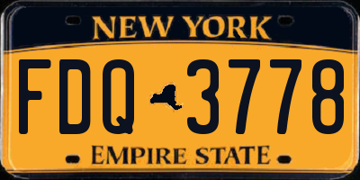 NY license plate FDQ3778