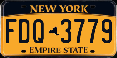 NY license plate FDQ3779