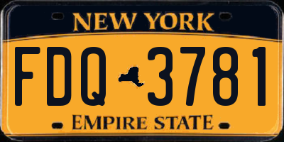 NY license plate FDQ3781