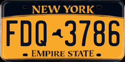 NY license plate FDQ3786
