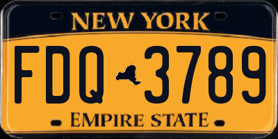 NY license plate FDQ3789