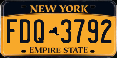 NY license plate FDQ3792