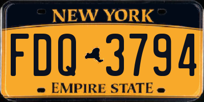 NY license plate FDQ3794