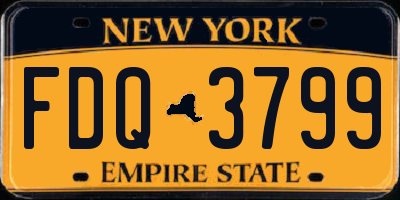 NY license plate FDQ3799