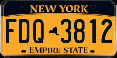 NY license plate FDQ3812
