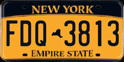 NY license plate FDQ3813
