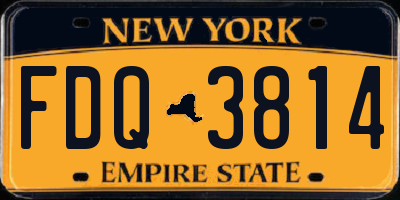 NY license plate FDQ3814