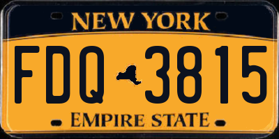 NY license plate FDQ3815