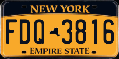 NY license plate FDQ3816