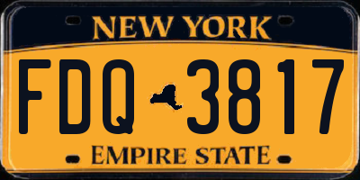 NY license plate FDQ3817