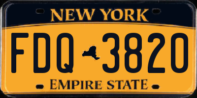 NY license plate FDQ3820