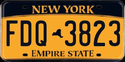 NY license plate FDQ3823
