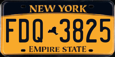 NY license plate FDQ3825