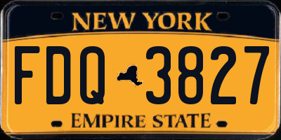 NY license plate FDQ3827