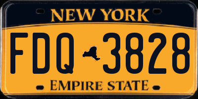 NY license plate FDQ3828