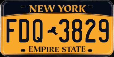 NY license plate FDQ3829