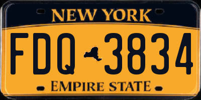 NY license plate FDQ3834