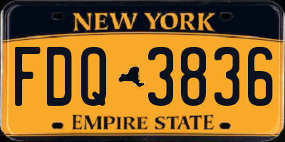 NY license plate FDQ3836