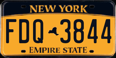 NY license plate FDQ3844