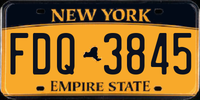 NY license plate FDQ3845