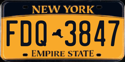 NY license plate FDQ3847