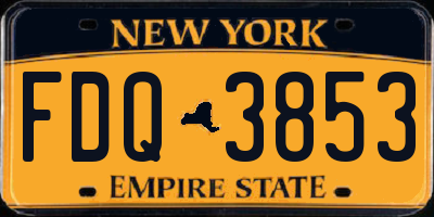 NY license plate FDQ3853