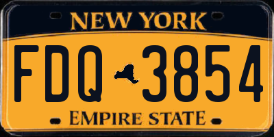 NY license plate FDQ3854