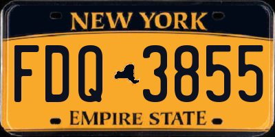 NY license plate FDQ3855