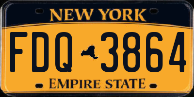 NY license plate FDQ3864