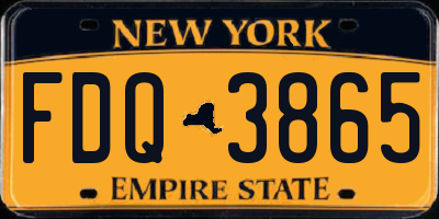 NY license plate FDQ3865