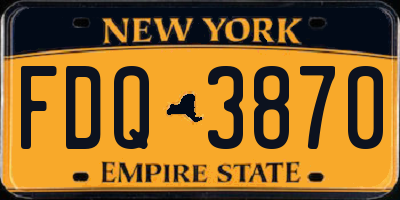 NY license plate FDQ3870