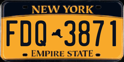 NY license plate FDQ3871
