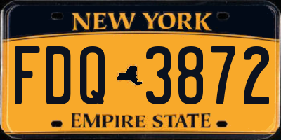 NY license plate FDQ3872