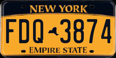 NY license plate FDQ3874