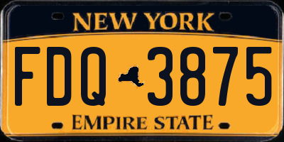 NY license plate FDQ3875