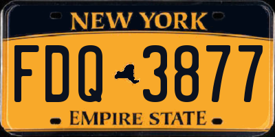 NY license plate FDQ3877
