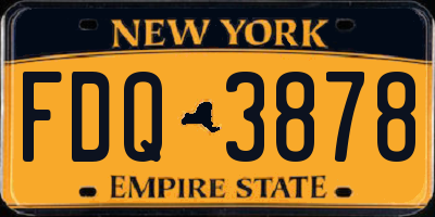 NY license plate FDQ3878