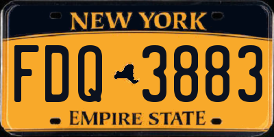 NY license plate FDQ3883