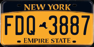 NY license plate FDQ3887